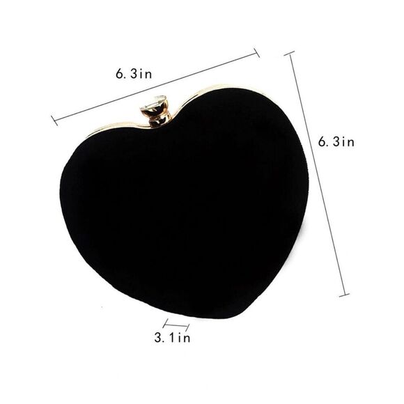 Black heart shaped purse handbag - Picture 4 of 4